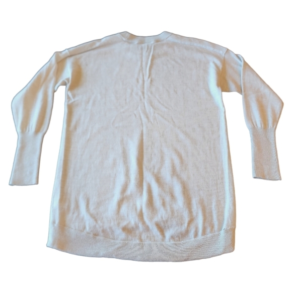 J. Crew wool blend light gray silver crewneck high low hem sweater M - Picture 3 of 14